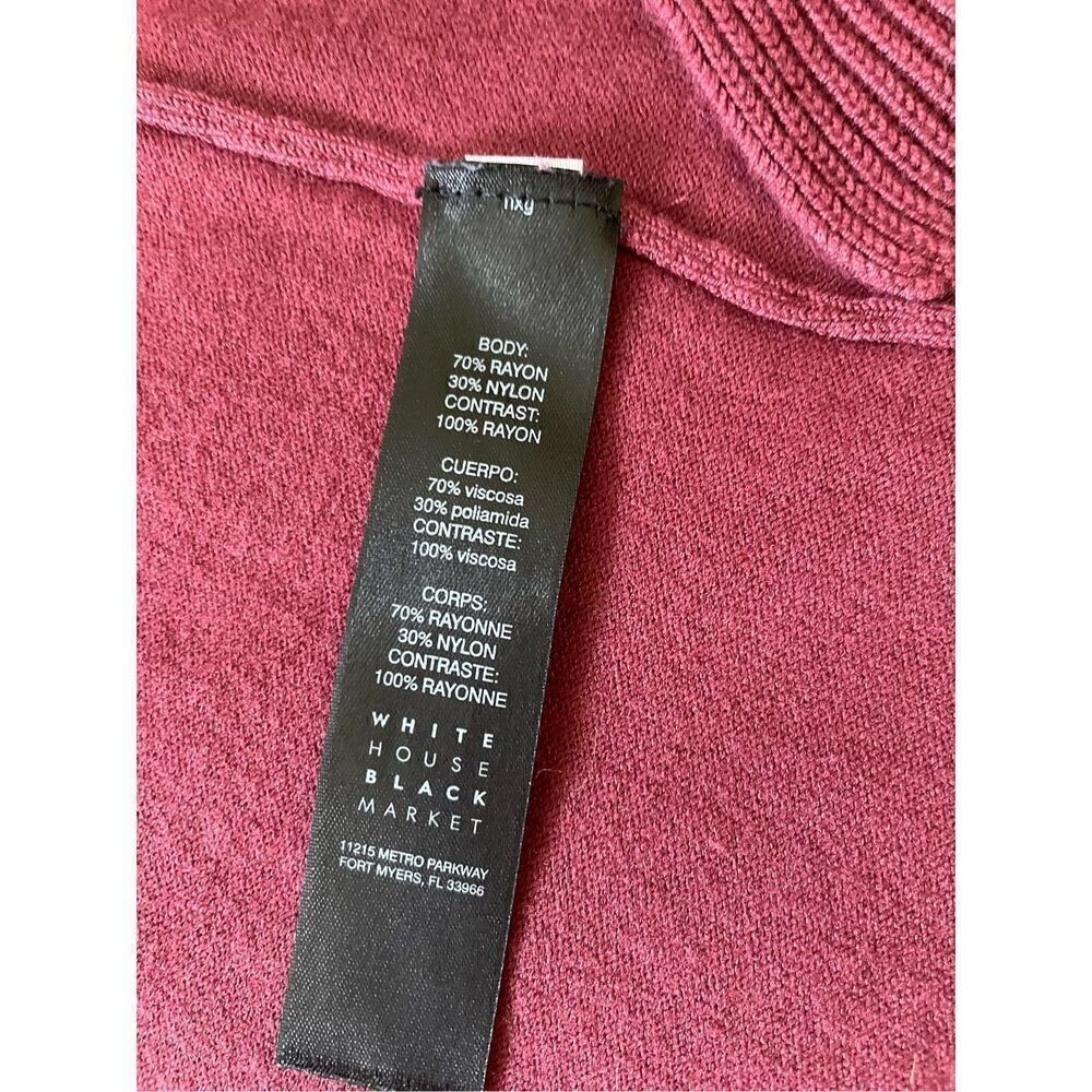 White House Black Market  Open Front cardigan. Burgundy - Picture 5 of 6